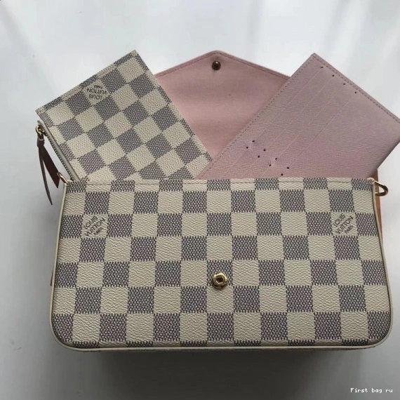 Frstbag ru Vuitton Pochette N63106 Louis Felicie Bag Damier 0731